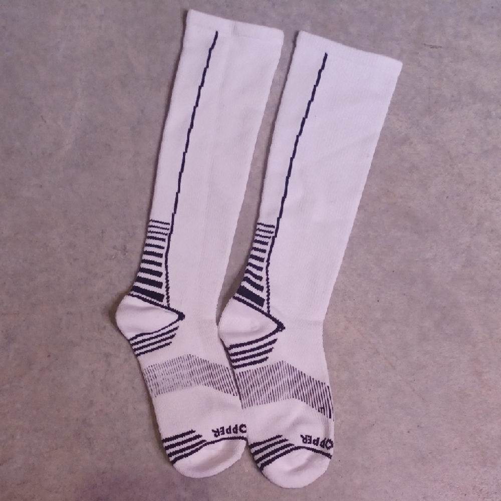 New Tommy Copper White Knee-High Performance Socks Compression